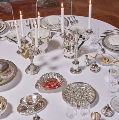 クリストフル　タリスマン　サービングセット　4点 ベビースプーン アイスブルー シルバープレート